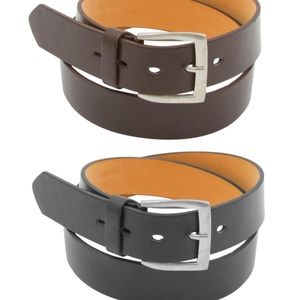 2 Pack: Men's Black & Brown Solid Belts